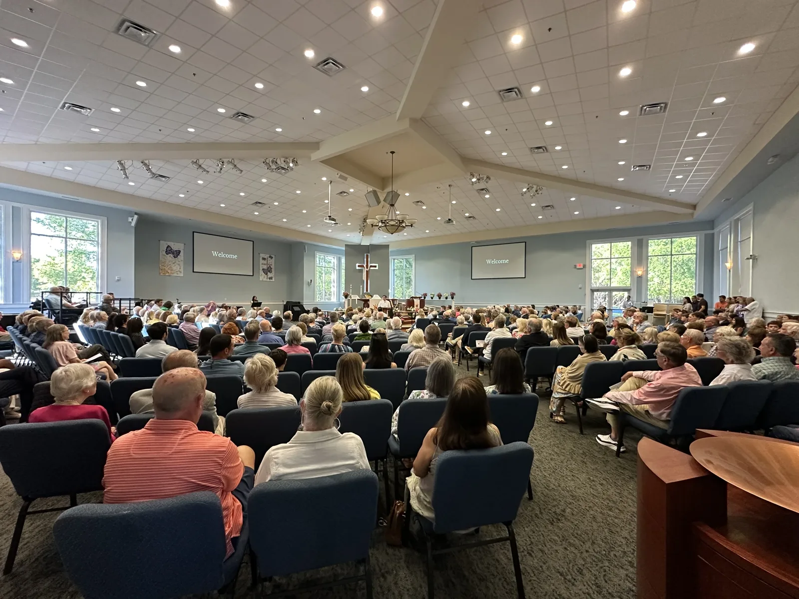 Christ Church Bluffton congregation during worship service