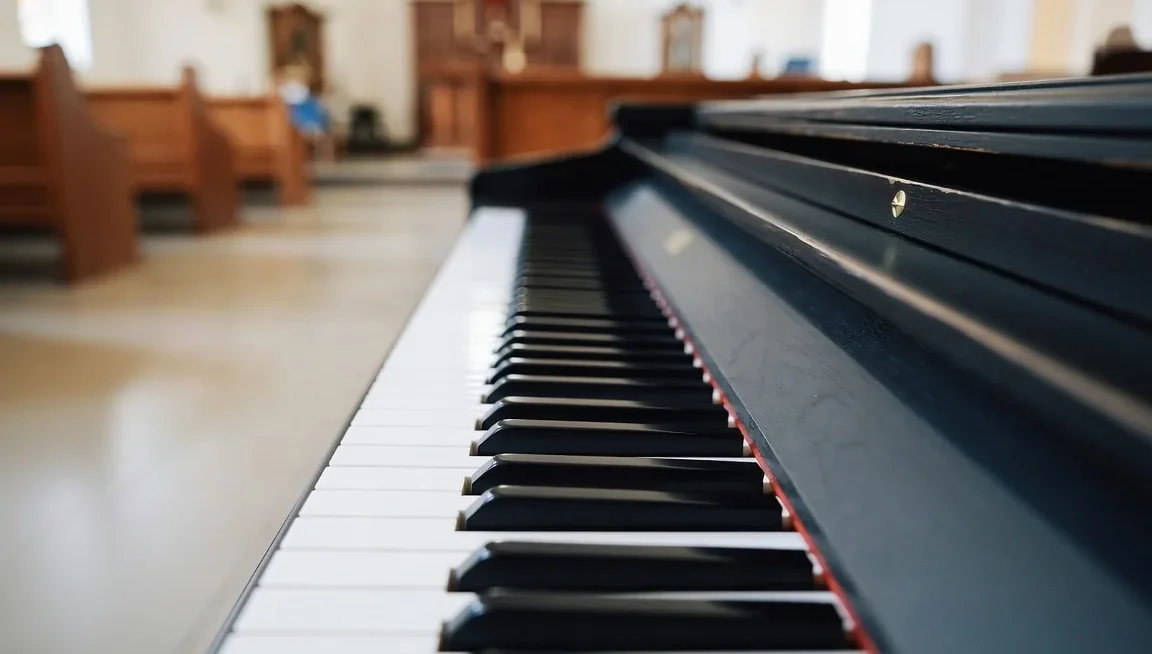 Piano keys in the sanctuary at Christ Church Bluffton